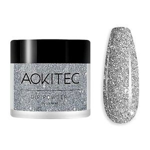 Dip Powder Glitter Silver Color, Nail Dipping Powder French Powder Pro Collectio